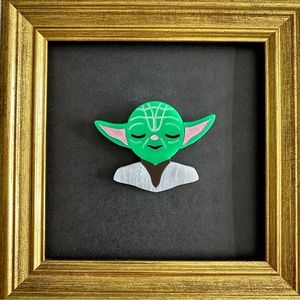 RARE Small yoda plexi brooch